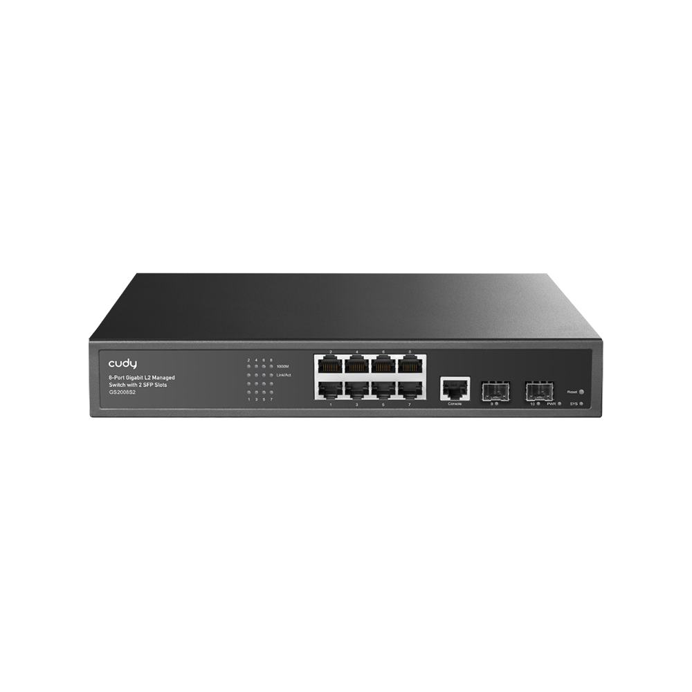 8-Port Layer 2 Managed Gigabit Switch with 2 Gigabit SFP Slots ( GS2008S2 )